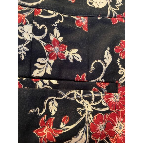 Lane Bryant Floral Print Black Pants Glamour X Mid-Rise Cropped Size 16 - Picture 6 of 10